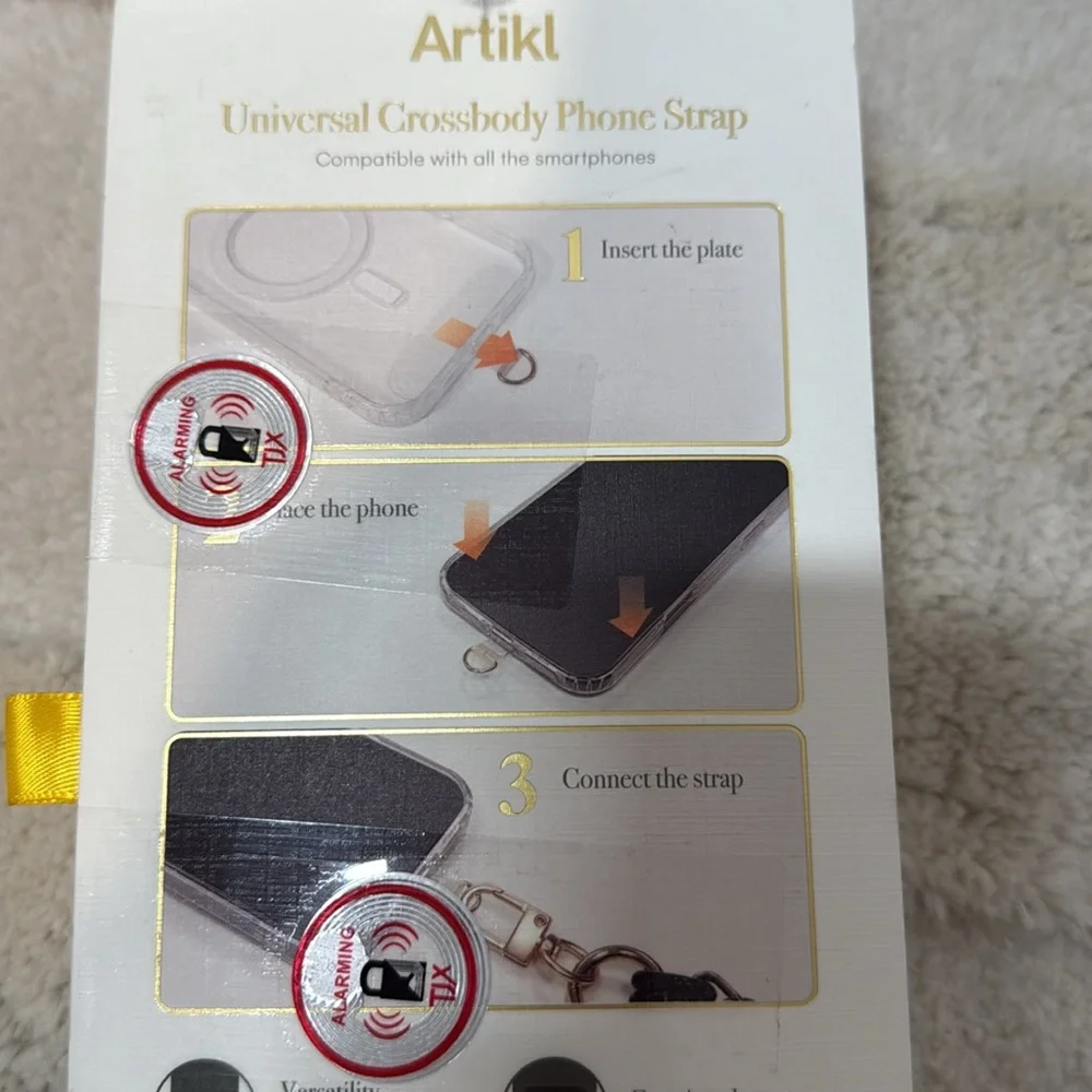 ARTIKL Universal Crossbody Phone Strap with Gold & Pink Link Chain